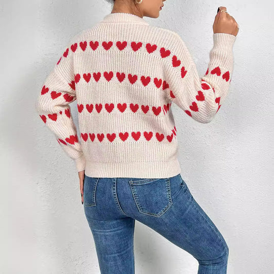 Damen Pullover mit Herzmotiv in lässiger Passform EB