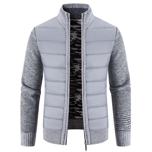 Herren Hybridjacke mit hochabschließendem Kragen und modischen Strickdetails EB