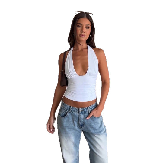 Damen Halter-Top mit raffiniertem Raffung EB
