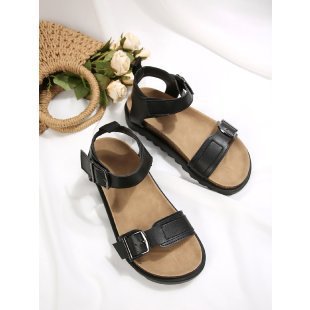 Damen verstellbare Riemchen-Sandalen mit komfortabel gepolsterter Sohle EB