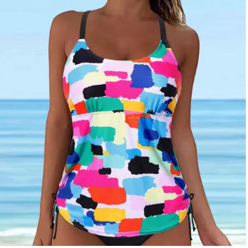 Damen lässiges Tankini-Oberteil mit Schnürung EB