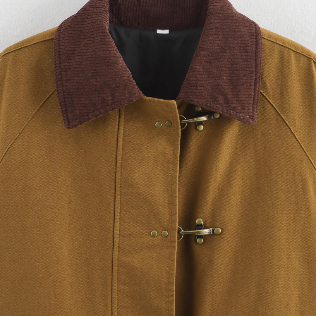 Damen Übergangsjacke mit praktischem Knopfverschluss und großen Taschen EB