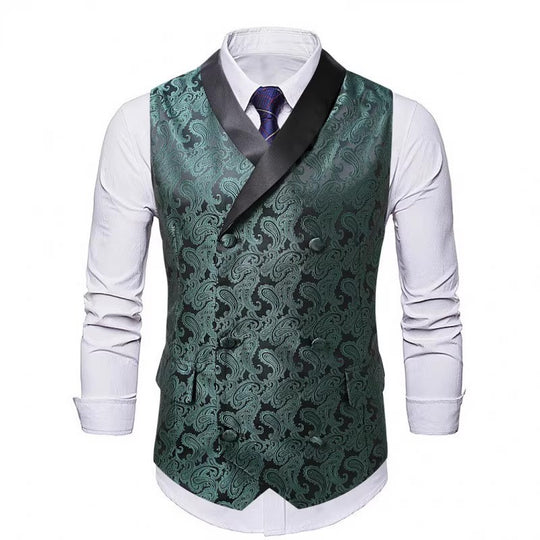 Herren elegante und luxuriöse Samtweste mit kunstvollem Muster EB