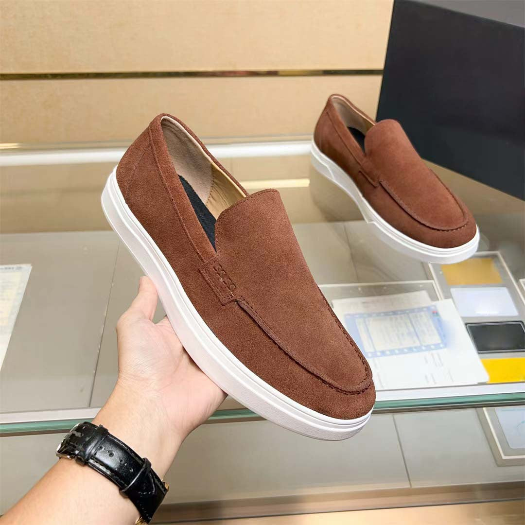 Damen Mokassin Slip-On Sneakers mit weichem Wildleder und elastischen Seiteneinsätzen EB