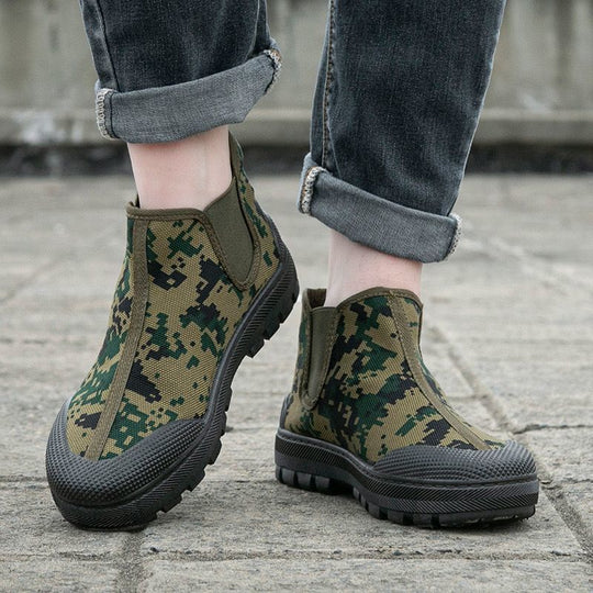 Damen Camouflage-Stiefeletten mit flexiblem Sohlenprofil EB