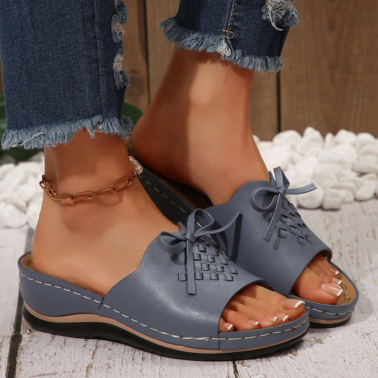 Damen Riemchen-Sandalen mit geflochtenem Design und komfortablem Fußbett EB