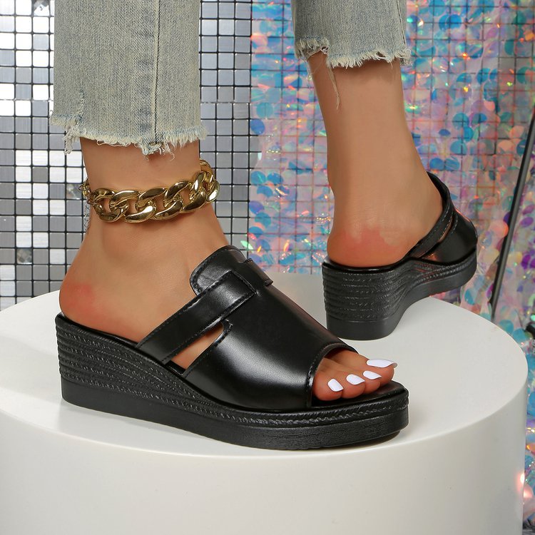 Damen Wedge-Pantoletten mit verstellbaren Riemen EB