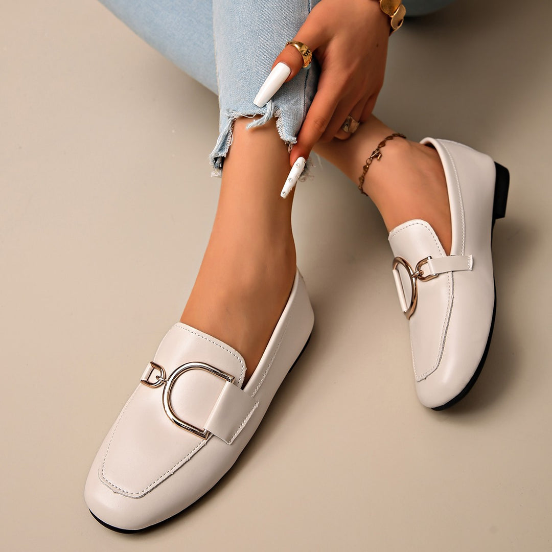 Damen elegante Mokassins mit exklusivem Schnallenakzent EB