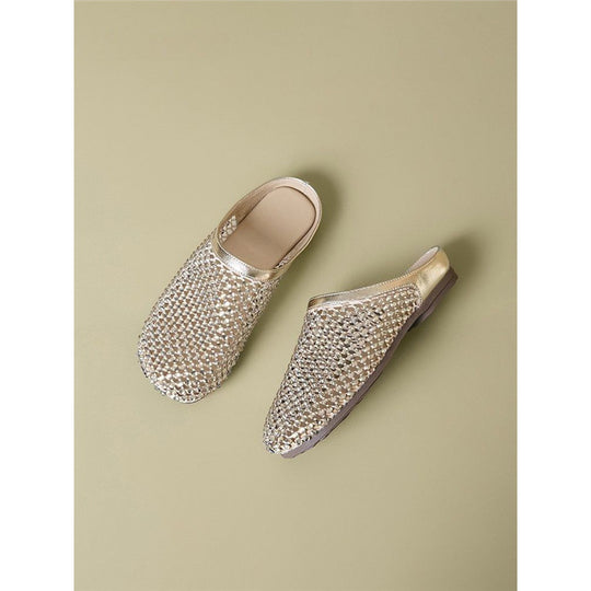 Damen elegante Mesh Clogs mit modischem Strassdesign EB