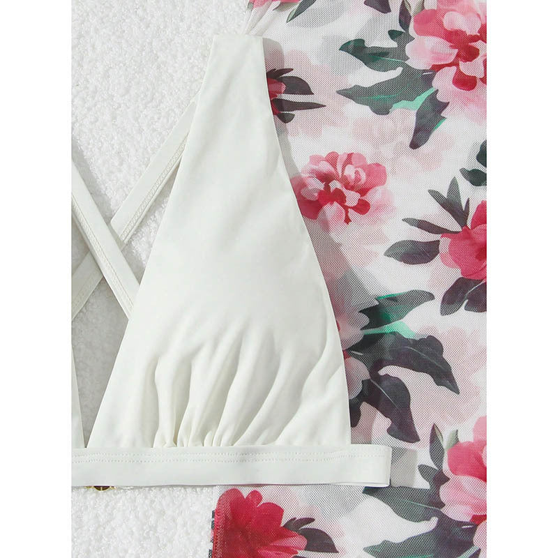 Damen Bikini-Set mit floralem Wickelrock EB