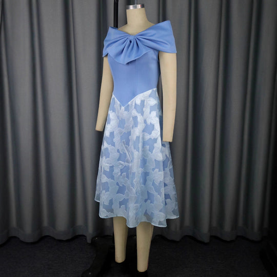 Damen festliches Cocktailkleid mit raffiniertem Überwurf und elegantem Rock EB