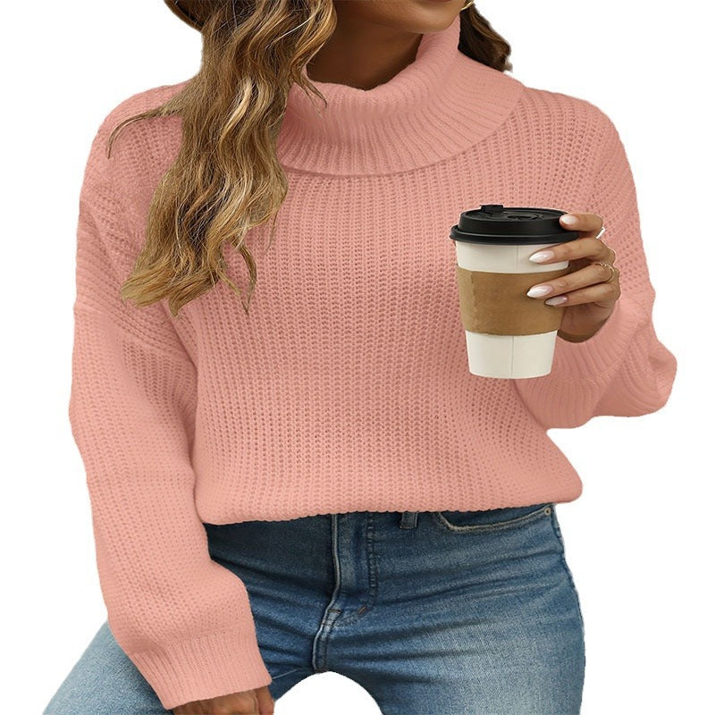 Damen Strickpullover mit weitem Kragen und strukturierter Maschenoptik EB