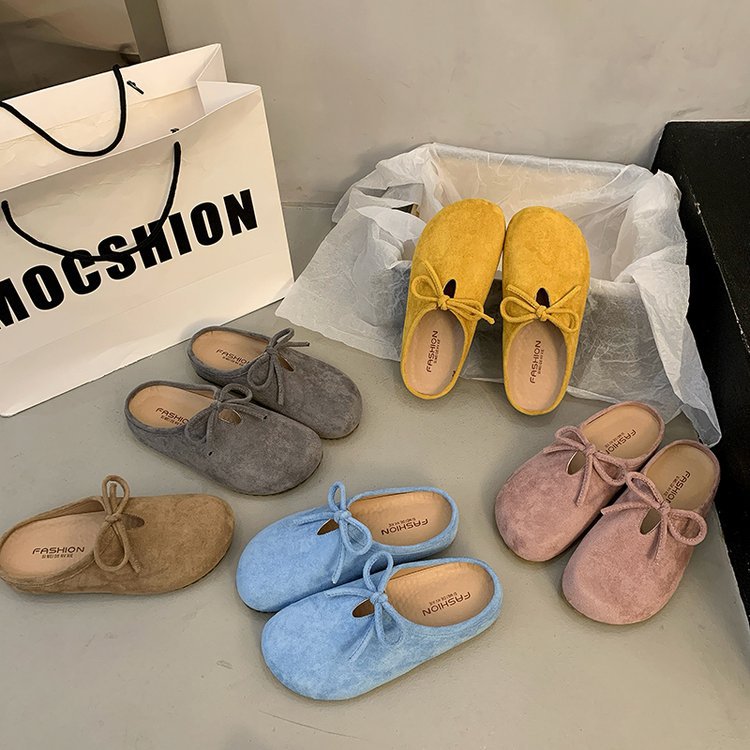 Damen hochwertige Slipper mit weichem Innensohle und dekorativem Schleifchen EB