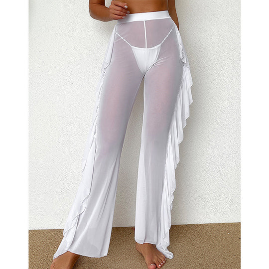 Damen Strandhose mit elegantem Rüschen-Design EB