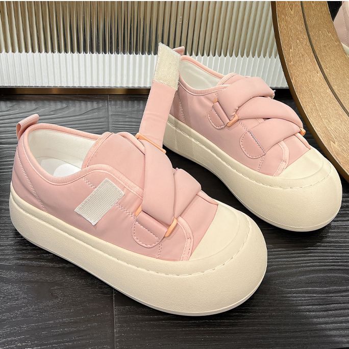 Damen Sneakers mit hohem Plateau und praktischem Klettverschluss EB