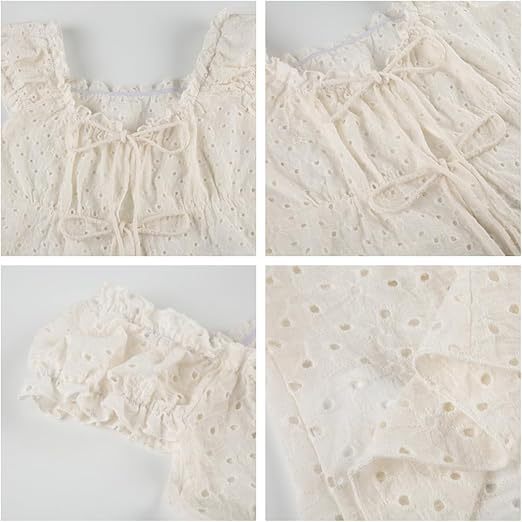 Damen Rüschenshirt mit tiefer Taille und Bindebändern EB