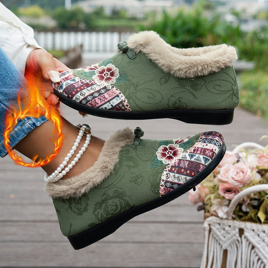 Damen Hausschuhe mit weichem Futter und modischem Flower-Design EB