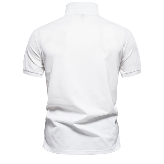 Herren Kurzarm Poloshirt mit floralen Mustern und modernen Designelementen EB