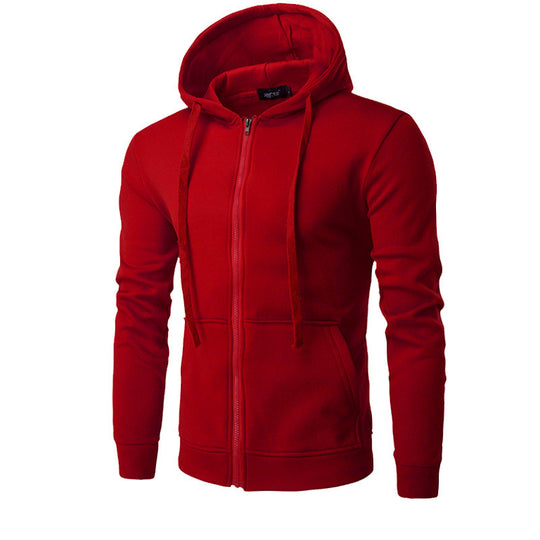 Herren nan schmal geschnittene Zip-Hoodie Jacke mit weichem Fleece-Innenfutter und Kängurutaschen EB