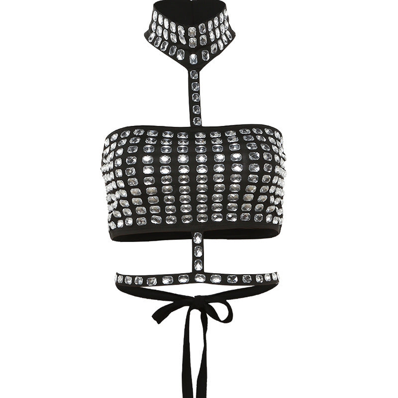 Damen Glitzer Bustier mit Strass-Verzierungen EB