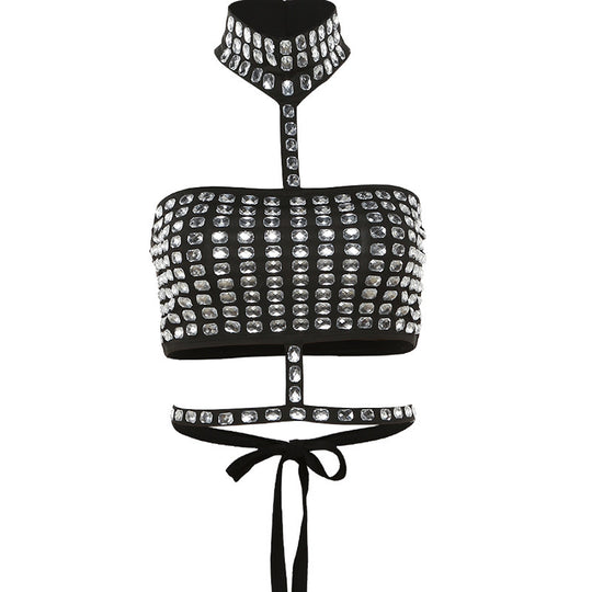 Damen Glitzer Bustier mit Strass-Verzierungen EB