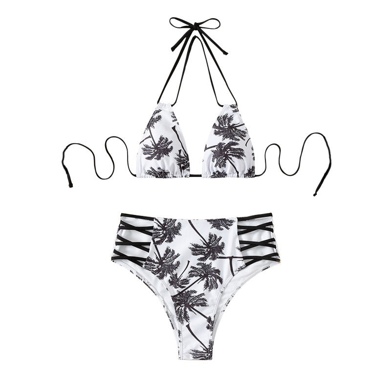 Damen Hochtaillierter Bikini mit trendigen Schnürdetails EB