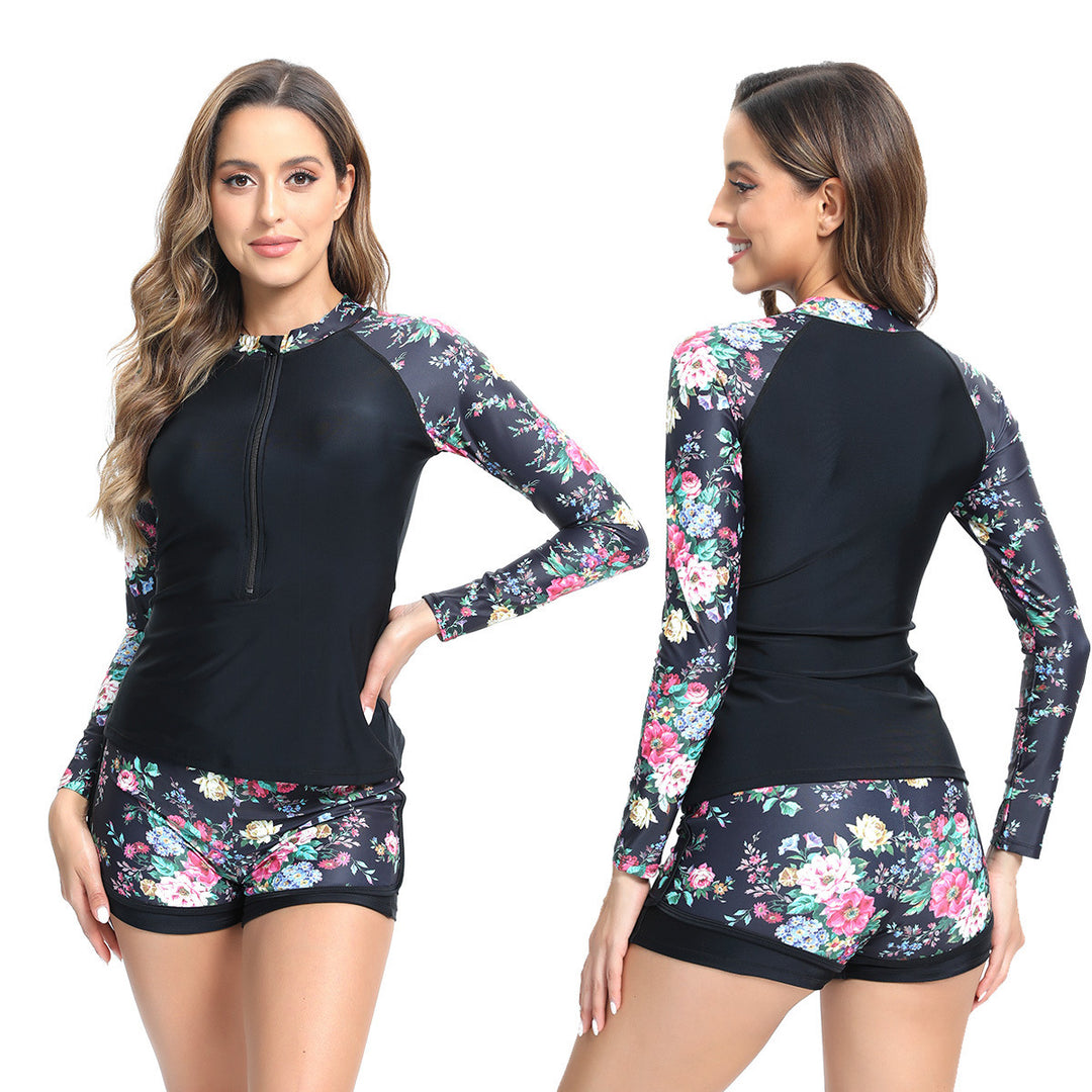 Damen UV-schutz Sportanzug mit Blumenmuster EB