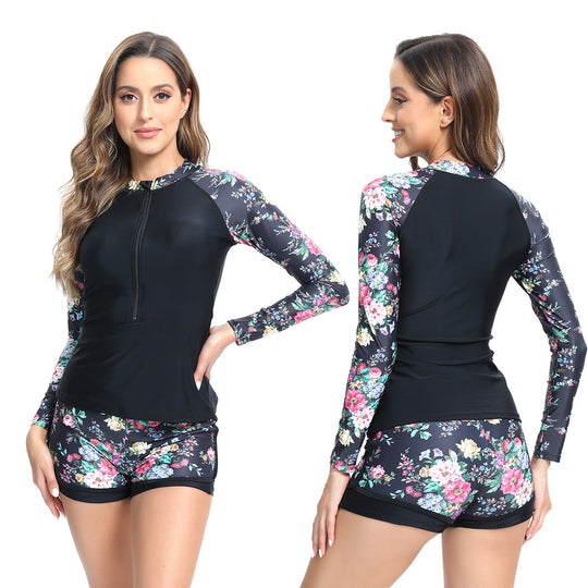 Damen UV-schutz Sportanzug mit Blumenmuster EB
