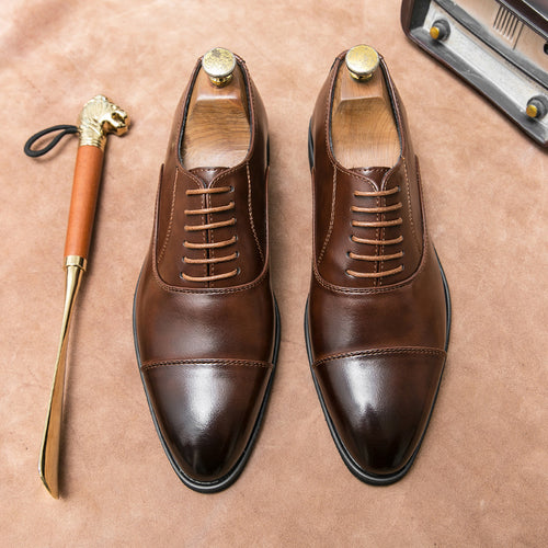 Herren Elegante Schnürschuhe aus hochwertigem Leder mit komfortabler Innensohle EB