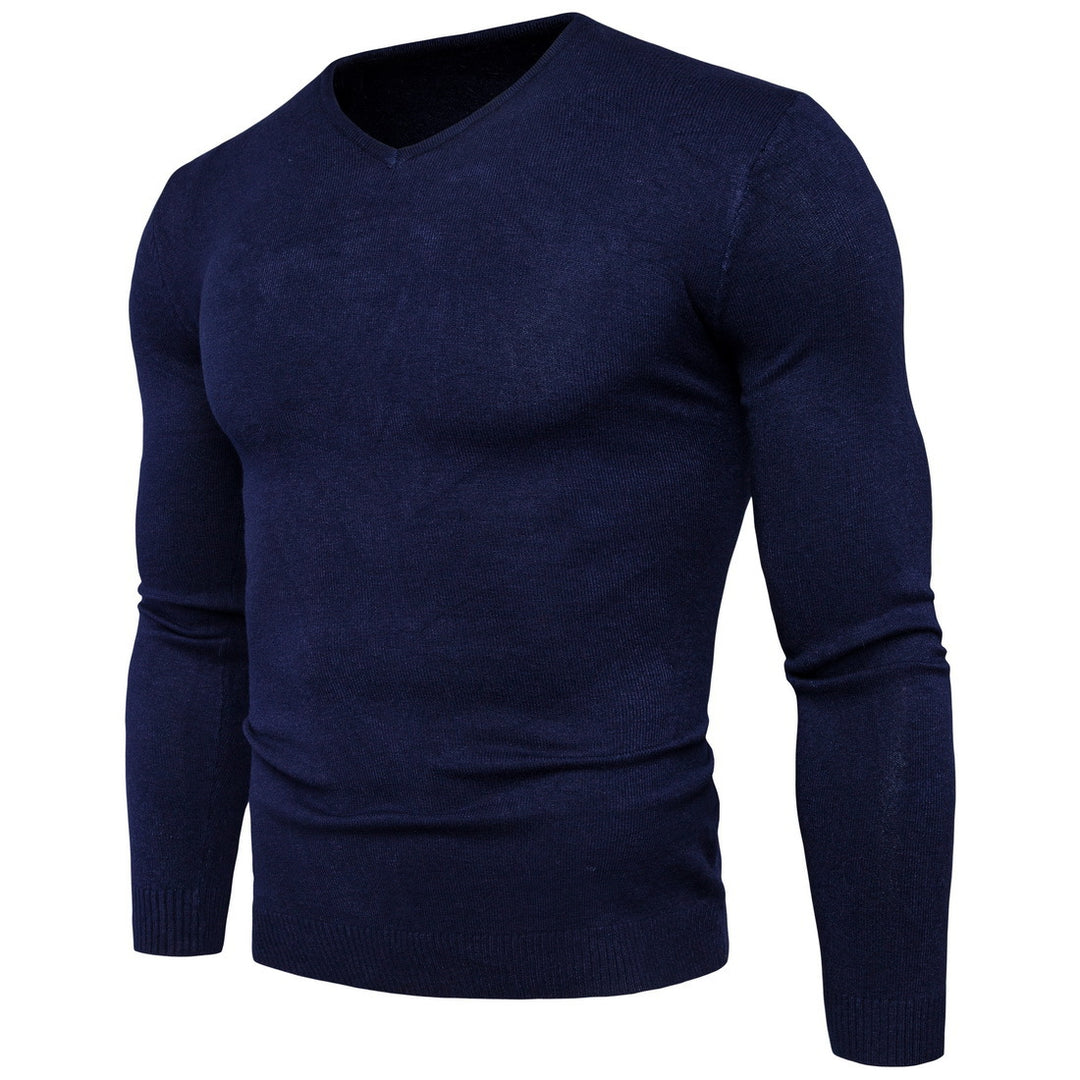 Herren feiner V-Ausschnitt Pullover aus hochwertiger Baumwolle EB