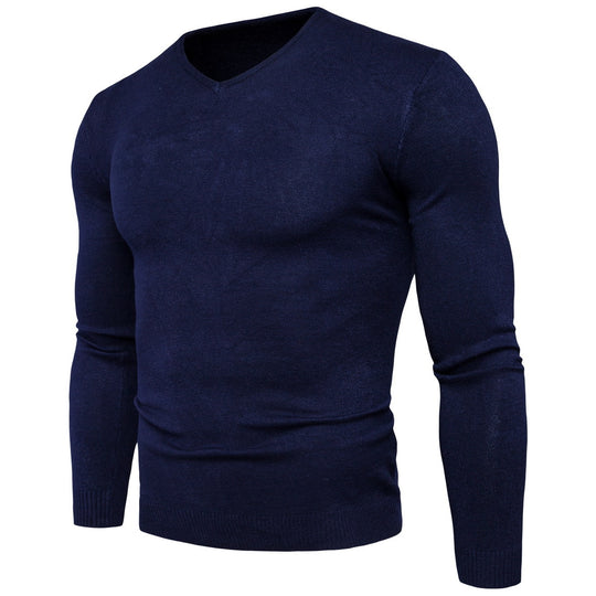 Herren feiner V-Ausschnitt Pullover aus hochwertiger Baumwolle EB