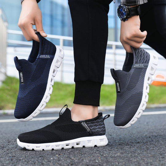 Damen Bequeme Slip-On Sneakers mit atmungsaktiver Strickoberfläche EB
