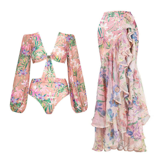 Damen Bikiniset mit langen Ärmeln EB