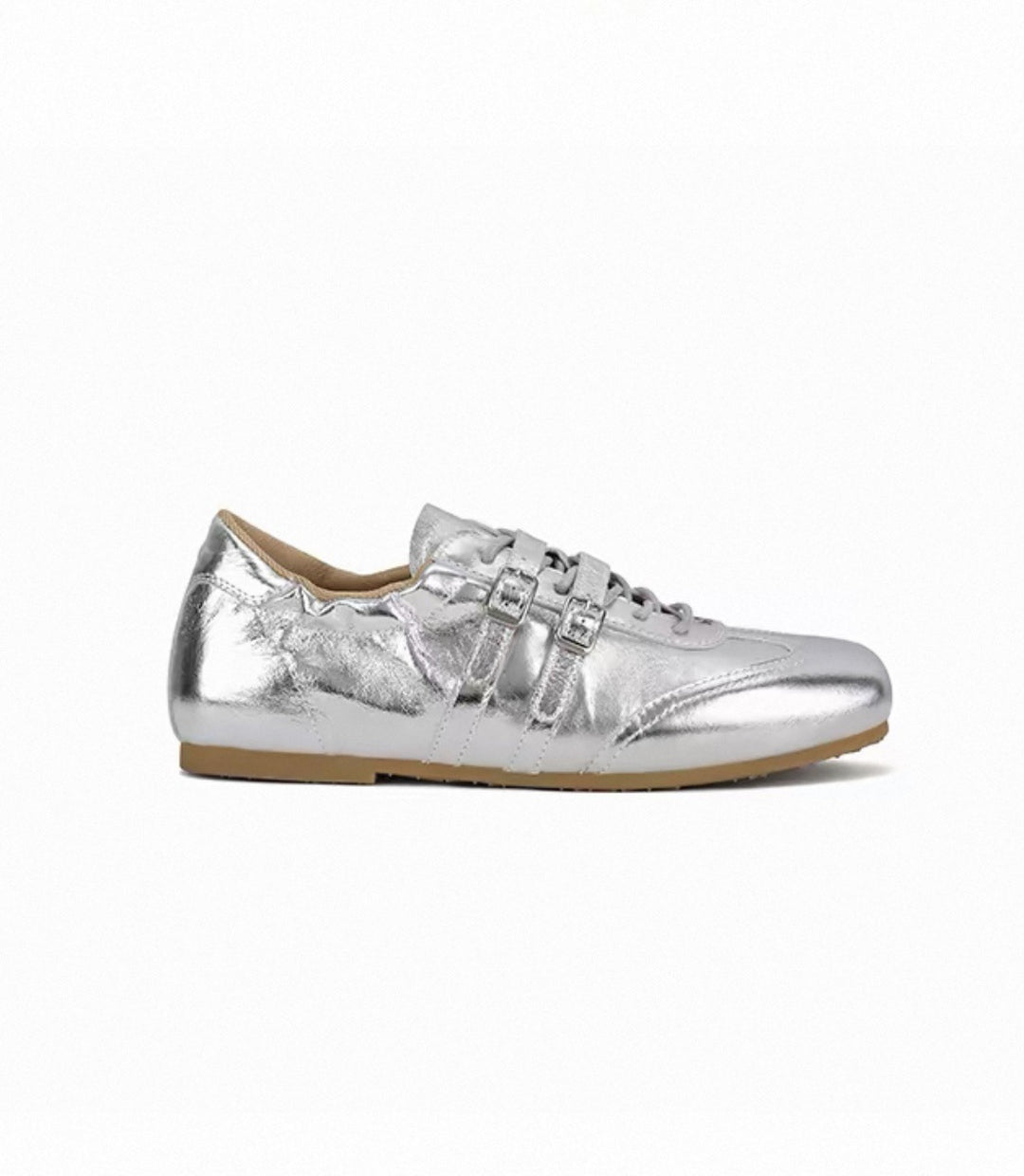 Damen Sneaker mit Schnallenakzenten und weicher Oberflächenstruktur EB
