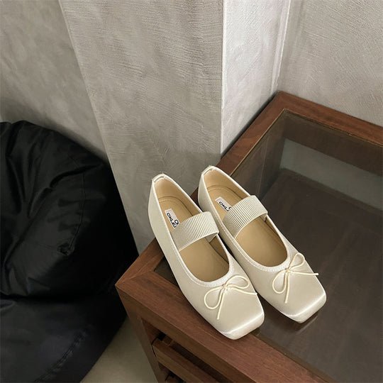 Damen Mary Jane Ballerinas mit elegantem Riemchen und verspieltem Schleifen-Detail EB