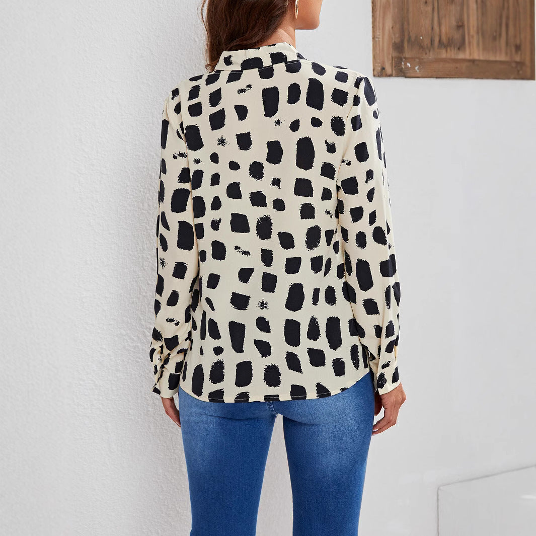 Damen Trendige Bluse mit künstlerischem Muster EB