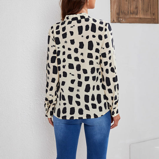Damen Trendige Bluse mit künstlerischem Muster EB