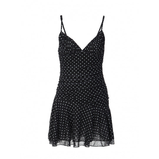 Damen Sommerliches Minikleid mit tiefem V-Ausschnitt und tierischem Muster EB