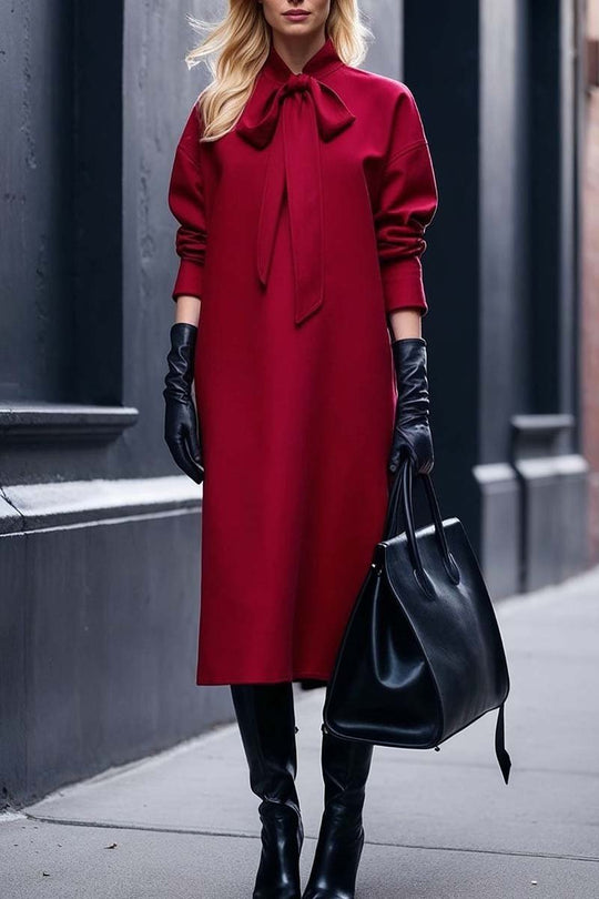 Damen Modisches Maxikleid mit elegantem Kragen und schmeichelndem Schnitt EB