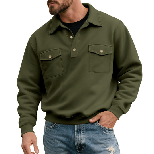 Herren lässiger Pullover mit praktischen Pattentaschen EB