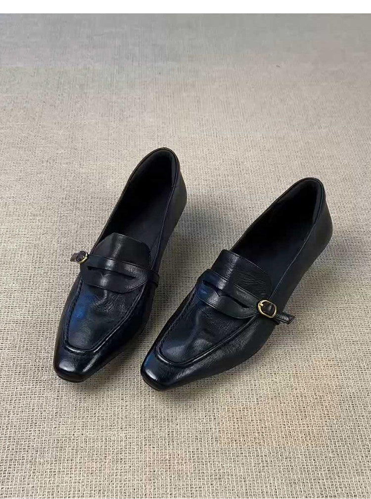 Damen elegante Loafers mit modischer Schnallenverzierung EB
