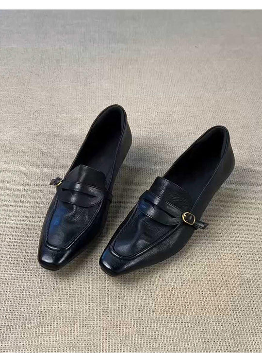 Damen elegante Loafers mit modischer Schnallenverzierung EB