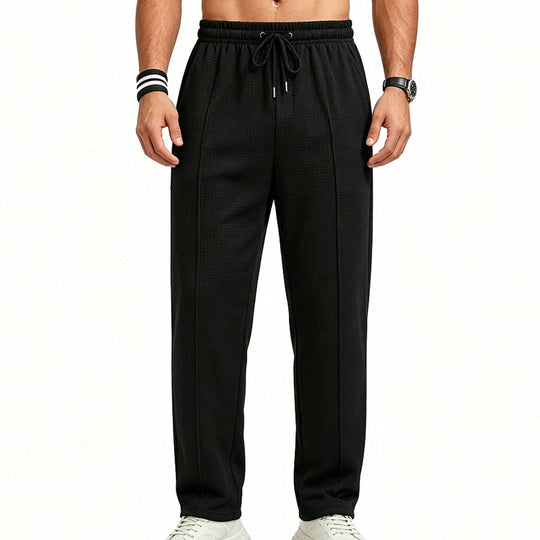 Herren Texturierte Relax-Fit Jogginghose mit Bügelfalte und Kordelzug EB