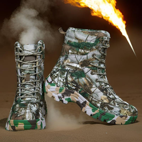 Herren wasserdichte Jagdstiefel mit rutschfester Sohle und hochgezogenem Knöchelschutz EB