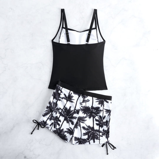 Damen Badeanzug mit trendiger Raffung und modischen Shorts EB