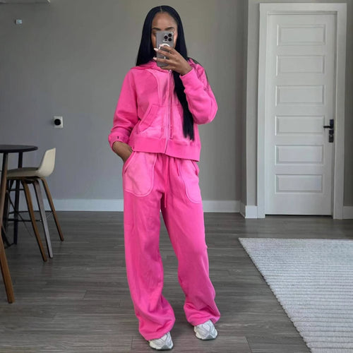 Damen lässiger Hoody- und Freizeithosen-Set EB