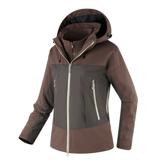 Damen Multikomfort Softshelljacke mit herausnehmbarem Fleece-Inlay und verstellbarer Kapuze EB