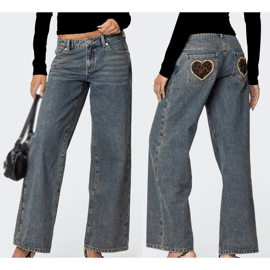 Damen Off-Shoulder Langarmshirt mit Leopardenmuster EB