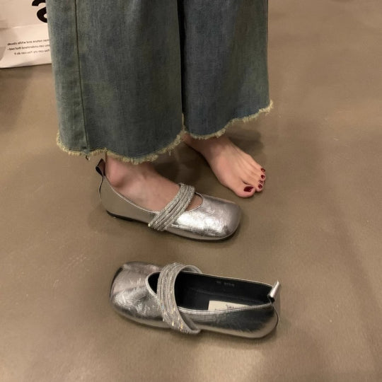 Damen elegante Ballerinas mit modischem Applikationsdetail EB