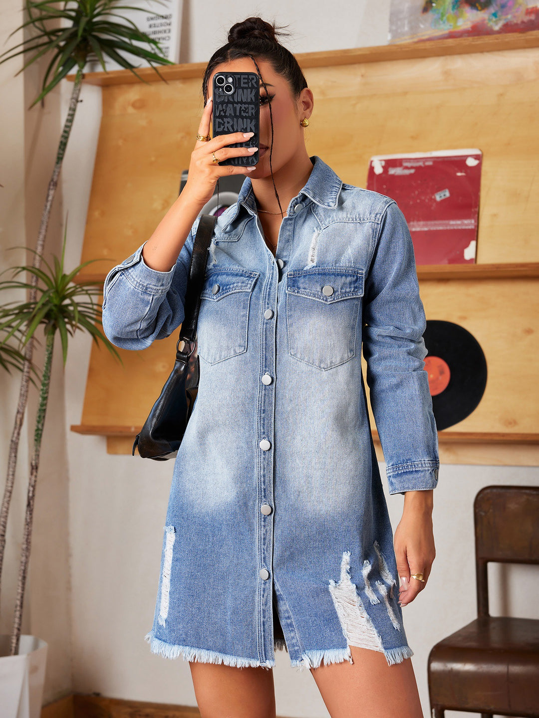 EB | Zerrissene Jeansjacke für Frauen - Stylisch und Lässig